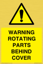 WV10422: WARNING ROTATING PARTS BEHIND COVER