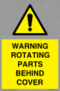 WV10422: WARNING ROTATING PARTS BEHIND COVER