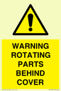 WV10422: WARNING ROTATING PARTS BEHIND COVER