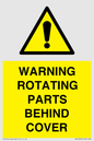 WV10422: WARNING ROTATING PARTS BEHIND COVER