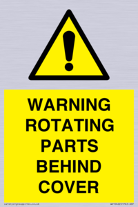 WV10422: WARNING ROTATING PARTS BEHIND COVER