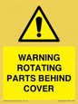 WV10422: WARNING ROTATING PARTS BEHIND COVER