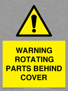 WV10422: WARNING ROTATING PARTS BEHIND COVER