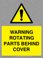 WV10422: WARNING ROTATING PARTS BEHIND COVER