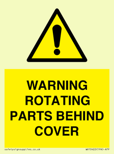 WV10422: WARNING ROTATING PARTS BEHIND COVER