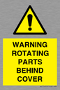 WV10422: WARNING ROTATING PARTS BEHIND COVER