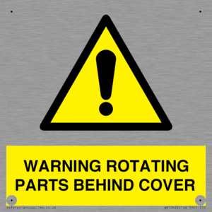 WV10422: WARNING ROTATING PARTS BEHIND COVER