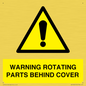 WV10422: WARNING ROTATING PARTS BEHIND COVER
