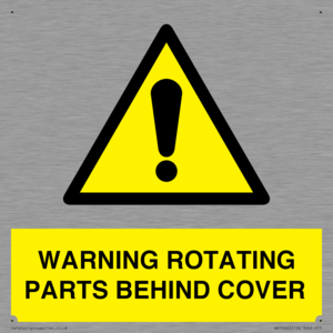 WV10422: WARNING ROTATING PARTS BEHIND COVER