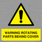 WV10422: WARNING ROTATING PARTS BEHIND COVER