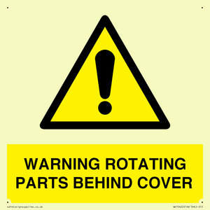 WV10422: WARNING ROTATING PARTS BEHIND COVER