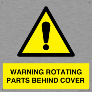 WV10422: WARNING ROTATING PARTS BEHIND COVER