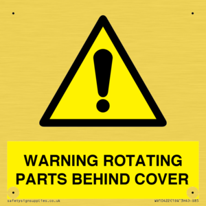 WV10422: WARNING ROTATING PARTS BEHIND COVER