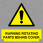 WV10422: WARNING ROTATING PARTS BEHIND COVER