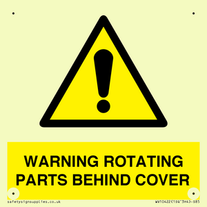 WV10422: WARNING ROTATING PARTS BEHIND COVER