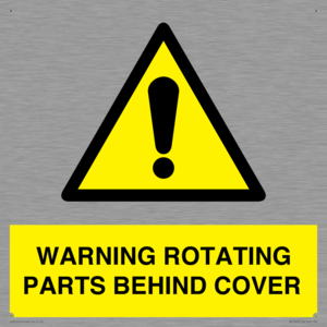 WV10422: WARNING ROTATING PARTS BEHIND COVER
