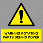 WV10422: WARNING ROTATING PARTS BEHIND COVER