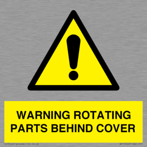 WV10422: WARNING ROTATING PARTS BEHIND COVER