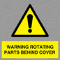 WV10422: WARNING ROTATING PARTS BEHIND COVER
