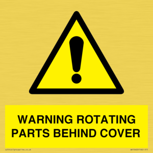 WV10422: WARNING ROTATING PARTS BEHIND COVER