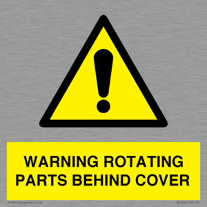 WV10422: WARNING ROTATING PARTS BEHIND COVER