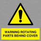 WV10422: WARNING ROTATING PARTS BEHIND COVER