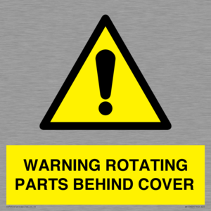 WV10422: WARNING ROTATING PARTS BEHIND COVER