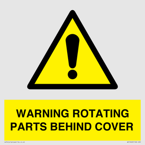 WV10422: WARNING ROTATING PARTS BEHIND COVER