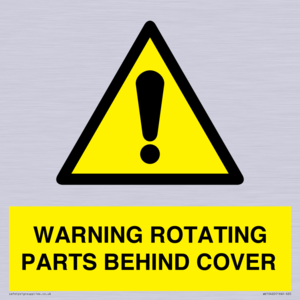 WV10422: WARNING ROTATING PARTS BEHIND COVER