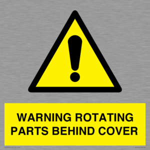 WV10422: WARNING ROTATING PARTS BEHIND COVER