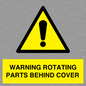 WV10422: WARNING ROTATING PARTS BEHIND COVER