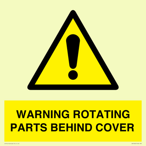 WV10422: WARNING ROTATING PARTS BEHIND COVER