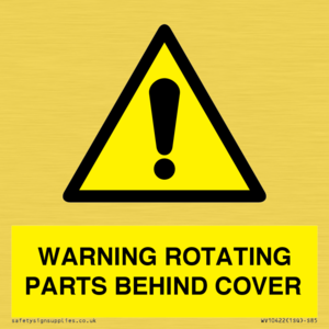 WV10422: WARNING ROTATING PARTS BEHIND COVER