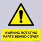 WV10422: WARNING ROTATING PARTS BEHIND COVER