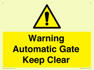 WV10563: Warning Automatic Gate Keep Clear