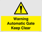 WV10563: Warning Automatic Gate Keep Clear