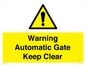 WV10563: Warning Automatic Gate Keep Clear