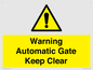 WV10563: Warning Automatic Gate Keep Clear