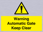 WV10563: Warning Automatic Gate Keep Clear