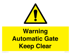 WV10563: Warning Automatic Gate Keep Clear