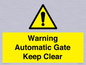WV10563: Warning Automatic Gate Keep Clear