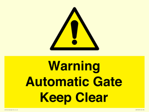 WV10563: Warning Automatic Gate Keep Clear