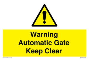 WV10563: Warning Automatic Gate Keep Clear