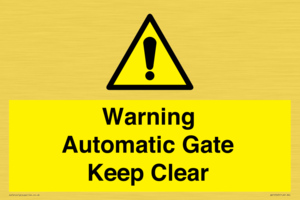 WV10563: Warning Automatic Gate Keep Clear