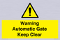 WV10563: Warning Automatic Gate Keep Clear