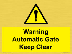 WV10563: Warning Automatic Gate Keep Clear