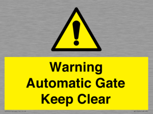 WV10563: Warning Automatic Gate Keep Clear