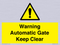 WV10563: Warning Automatic Gate Keep Clear