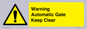 WV10563: Warning Automatic Gate Keep Clear