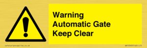 WV10563: Warning Automatic Gate Keep Clear